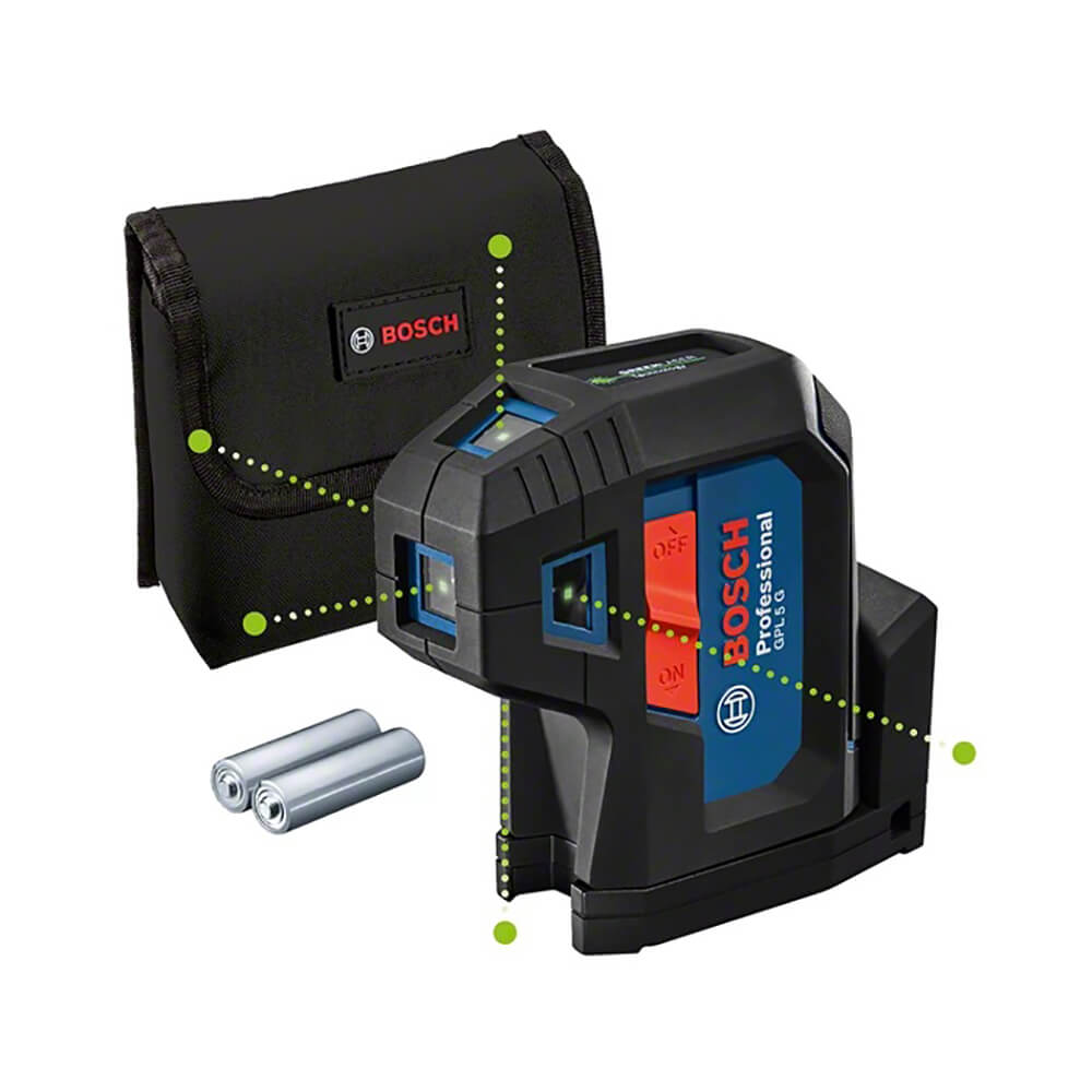 Лазерный уровень Bosch GPL 5 G Professional (0.601.066.P00) с зеленым лучом
